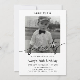 Convite Foto Minimalista Masculina Moderna para Aniversári