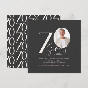 Convite Foto Minimalista Moderno de 70 Anos de Aniversário