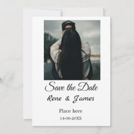 Convite Foto minimalista preto e branco clássico elegante 