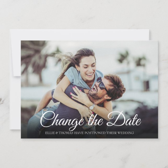 Convite Foto moderna Alterar a data adiada cancelada (Frente)