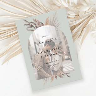 Convite Foto Moderna Boho Pampasgras