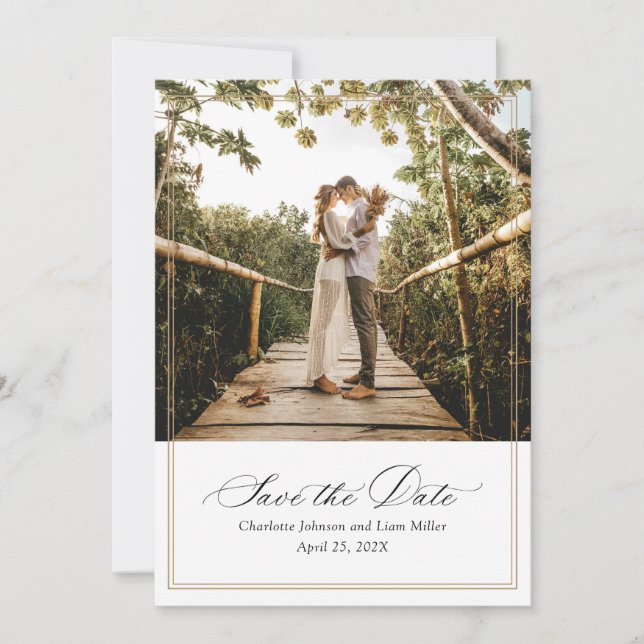 Convite Foto Moderna Casamento Salve a Data (Frente)