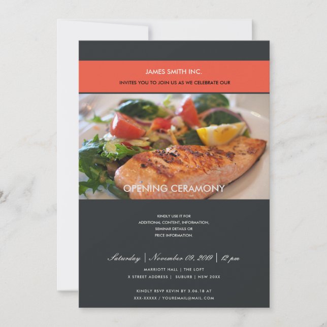 CONVITE FOTO MODERNA CERIMÔNIA DE ABERTURA GRANDIOSA PRETA (Frente)