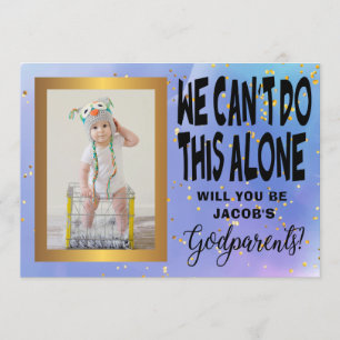 Convite Foto moderna da proposta dos Godparents da