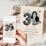 Convite Foto moderna de 3aniversário de 30 anos Black Beig<br><div class="desc">*Use uma foto quadrada para substituir a foto. Celebrar a grande entrada dos anos 1930 com nosso Trinta aniversário de 30 anos Black Beige Modern Photo Invitation for men and Women. Essa design elegante e sofisticada combina matizes eternos pretas e beges para um toque moderno. Personalize o convite com sua...</div>