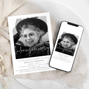 Convite Foto Moderna Em Memória Adorável