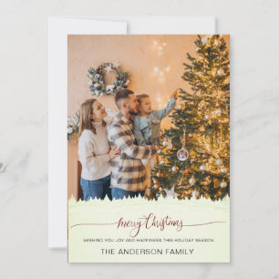 Convite Foto Moderna Feliz Natal Árvores Brancas Feriados