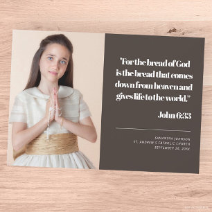 Convite Foto Moderna Primeira Sagrada citação Comunitár