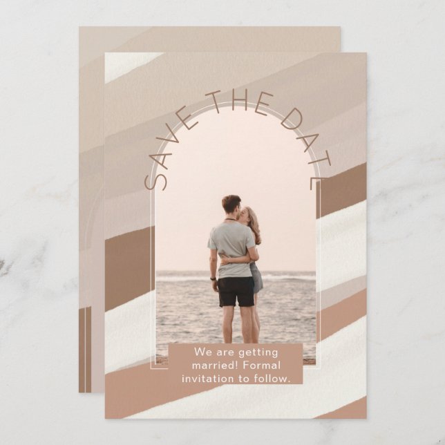 Convite Foto Moderna Salva O Casamento De Datas (Frente/Verso)