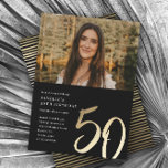Convite Foto moderna simples 50º aniversário<br><div class="desc">Simples Foto Moderna 50º Convite de Aniversário. Clique no botão editar/personalizar para personalizar este design.</div>