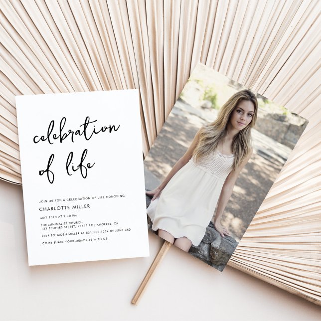 Convite Foto Moderna Simples Celebração Do Memorial Da Vid (Criador carregado)