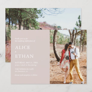 Convite Foto moderna simples que Wedding Champagne