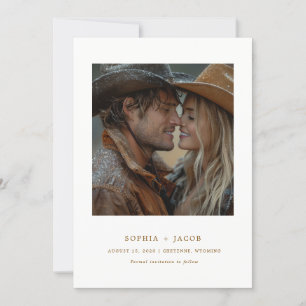 Convite Foto Moderna Western Cowboy Cowgirl Save the Date