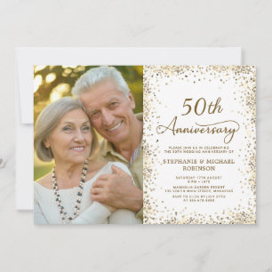Convite Foto Moderno Aniversário de 50 Anos de Casamento c