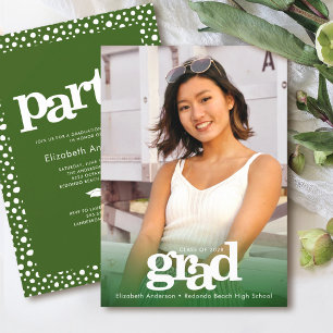 Convite Foto: moderno bold green formando party simples e
