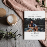 Convite Foto Moderno H Pano Salvar Data<br><div class="desc">Peça aos convidados para o seu casamento com o seu Pano H Moderno da Foto Salve o Cartão de Data.</div>