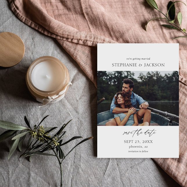 Convite Foto Moderno H Pano Salvar Data (Criador carregado)