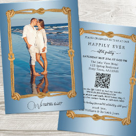 Convite Foto Náutica QR Felizmente Após Casamento