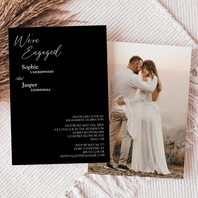 Convite Foto Negra Clássica Moderna em que estamos envolvi (Criador carregado)