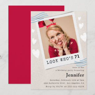 Convite Foto Olhe quem está fazendo 71 anos de idade Convi