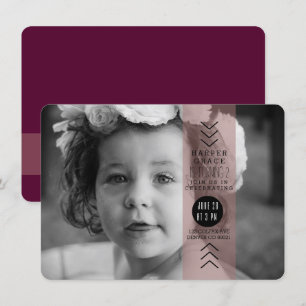 Convite Foto opaca da festa de aniversário da fita da