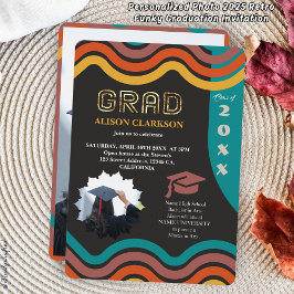 Convite Foto Personalizada 2025 Graduação Retro Funky