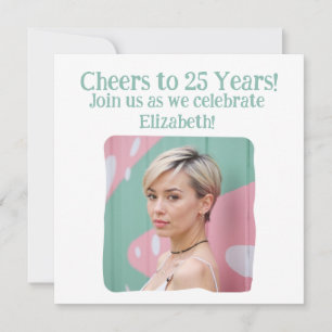 Convite Foto personalizada anima a 25 anos de aniversário 