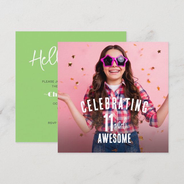 Convite Foto Personalizada Aniversário (Frente/Verso)