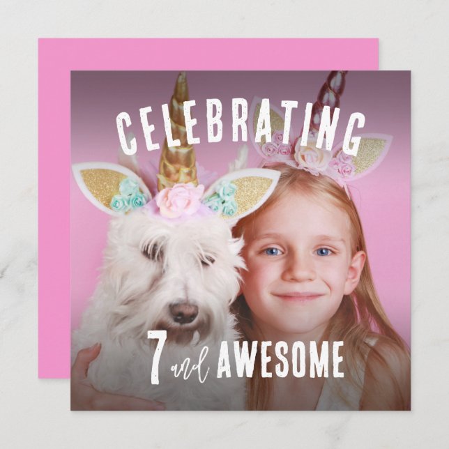 Convite Foto Personalizada Aniversário (Frente/Verso)