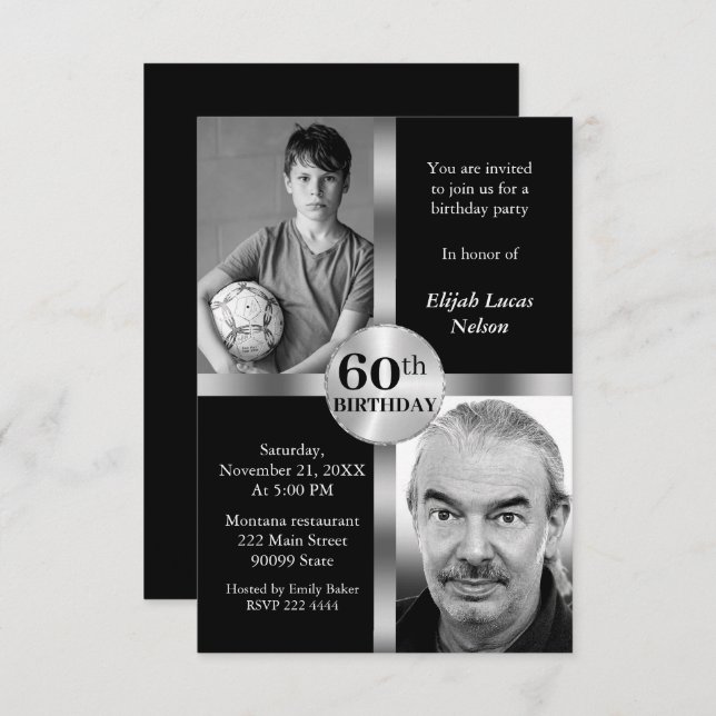 Convite Foto personalizada Aniversário (Frente/Verso)