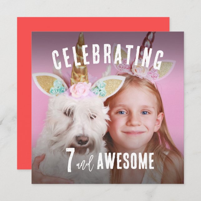 Convite Foto Personalizada Aniversário (Frente/Verso)