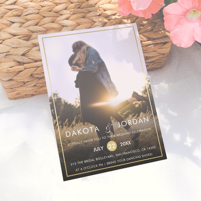 Convite Foto Personalizada Casamento | Tipografia Moderna  (Criador carregado)