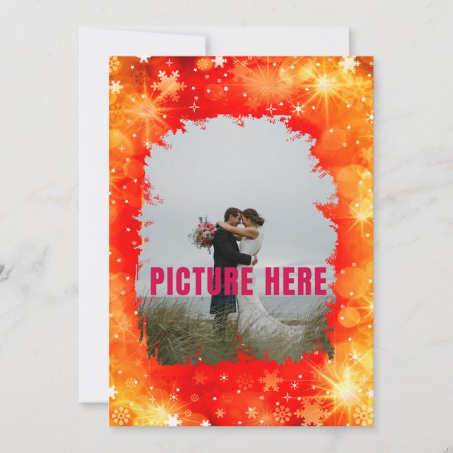 Convite Foto Personalizada Colorida do Dia do Casamento (Frente)