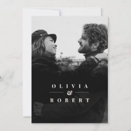 Convite Foto personalizada com casamento abstrato preto el