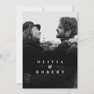 Convite Foto personalizada com casamento abstrato preto el