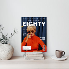 Convite Foto personalizada de Aniversário de 80 da Revista