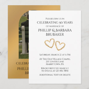 Convite Foto personalizada de aniversário de casamento de 