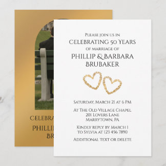 Convite Foto personalizada de aniversário de casamento de 