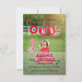 Convite Foto personalizada de aniversário do bebê