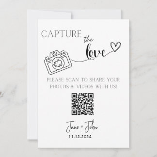 Convite Foto personalizada de casamento Código QR Captura