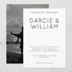 Convite Foto Personalizada de Casamento Elegante Simples M