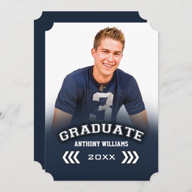 Convite Foto personalizada de Festa de formatura de fotos (Frente/Verso)