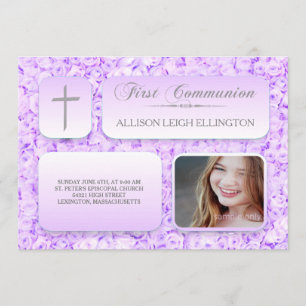 Convite Foto personalizada de Rosas Lilac Roxo