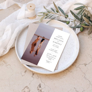 Convite Foto personalizada do casal | moderna alface