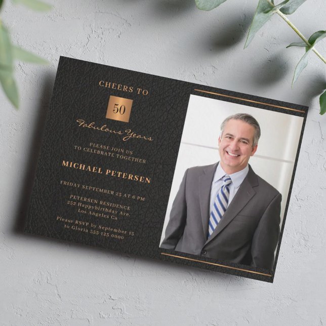 Convite Foto personalizada elegante e elegante de ouro pre (Criador carregado)