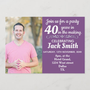 Convite Foto personalizada, etapa da idade.