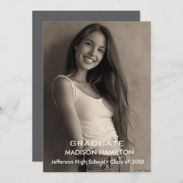 Convite Foto personalizada Festa de formatura em preto e b