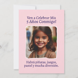 Convite Foto Personalizada Meus 5 Anos Aniversário Cinco