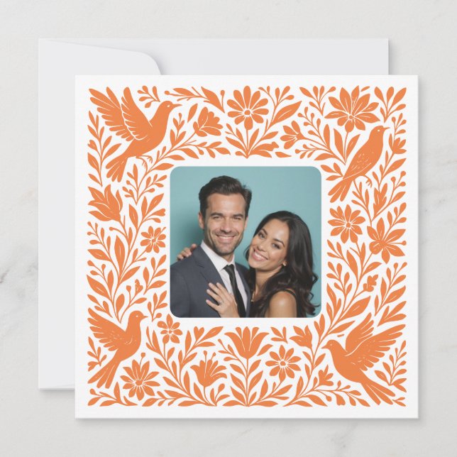 Convite Foto personalizada mexicana Otomí Tenango Salvar D (Frente)