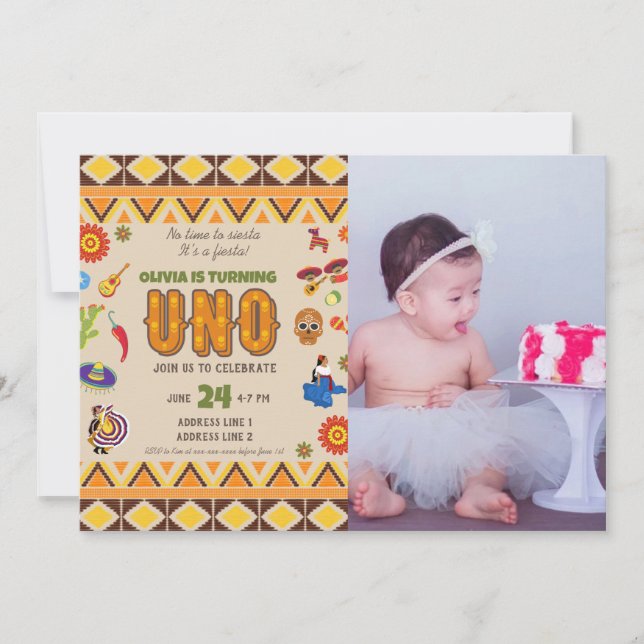 Convite Foto personalizada moça temática mexicana no prime (Frente)